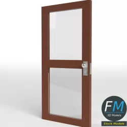 Double Glass Door Low-poly  3D model