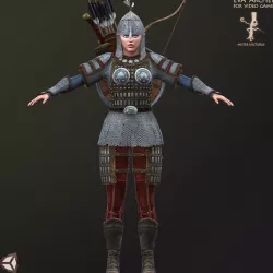 Eva Archer Playable Character Low-poly  3D model