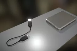 External HDD With USB Cable Rigged Aluminium Version Low-poly  3D model