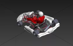 GO KART 3D MODEL  DRIVER  HELMET Low-poly  3D model