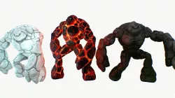 Golems pack RIGGED Low-poly  3D model