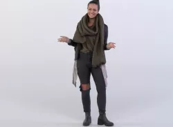 Grace 0420 Woman in a big scarf shrugging 3D model