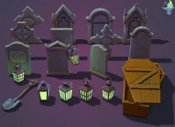 Graveyard Package Low-poly  3D model