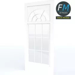 Half Moon Casement Window Door Low-poly  3D model