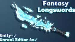 Hand-Painted Fantasy RPG Weapons - Longswords Low-poly  3D model