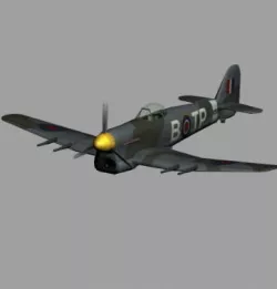 Hawker Typhoon WWII RAF fighter plane 3D model