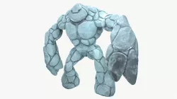 Ice golem RIGGED Low-poly  3D model