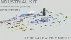 Industrial set Low-poly  3D model