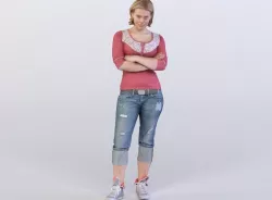 Kim 0031 Woman standing, arms folded 3D model