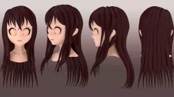 kurisu hair style 3d 3D model