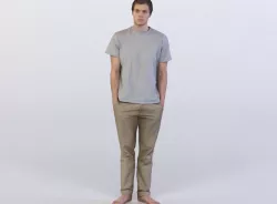 Liam 0082 Man standing barefoot, arms in pockets 3D model