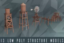 Low poly construction models Low-poly  3D model