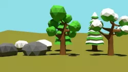 Low Poly Forest for Game Assets Low-poly  3D model