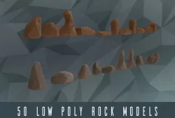 Low poly rock models Low-poly  3D model