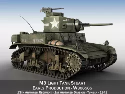 M3 Light Tank Stuart - W306565 3D model