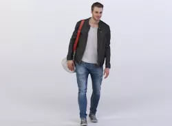 Mark 0460 Man carrying a duffel bag 3D model