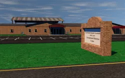 Multi purpose builing with out door basketball court