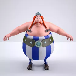 Obelix Low Poly with 4k Texture and Displacement map  Low-poly  3D model