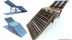 Old Wood Stairs Low-poly  3D model