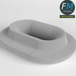 Oval Couch Sofa 3D model