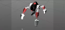 Quadrobot with a Rig 3D model