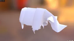 Realistic 3d Model of a paper Origami RHINO No Conversion pls Low-poly  3D model