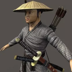 Samurai Hero Playable Character Low-poly  3D model