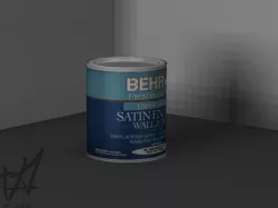 single paint can with label 3D model