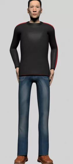 skinny guy 3D model