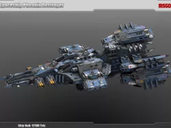 Spaceship Destroyer Phoenix Low-poly  3D model