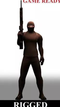 Swat Sniper Low-poly  3D model