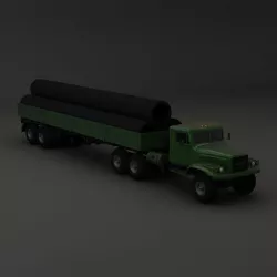 Truck KRAZ 255 B Trailer 2 3D model