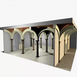 Vaulting 1-5    Romanic   750cm spaced   with thick arches Low-poly  3D model