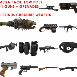 Weapons game ready Low-poly  3D model