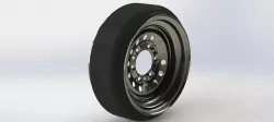 Wided steelie with stretched tire