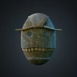 Wood Voodoo mask Low-poly  3D model