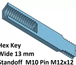 Hex 13 Spacer, Standoff 20, 30, 40, 50, 60, 70, 80, 90, 100 mm; M10 Pin M12