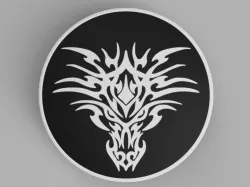 hood / trunk logo Bicolor Dragon02 82mm / 74mm for BMW vehicles