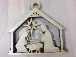 laser cut nativity ornament remix