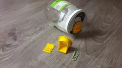 Mouse trap door for glass jar