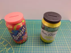 Soda can coin bank (reusable)