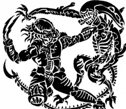 Alien vs Predator stencil