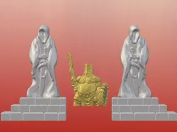 Dark Gothic Corner Statues (28mm/32mm scale)