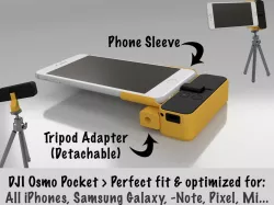 DJI Osmo Pocket snuggly fitting Phone and Tripod Mount