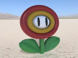 Fire Flower from Super Mario Bros (With Base)