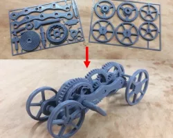 Fully 3D-printable wind-up car gift card