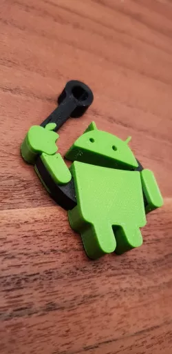 MultiColor Android Eating Apple Keychain