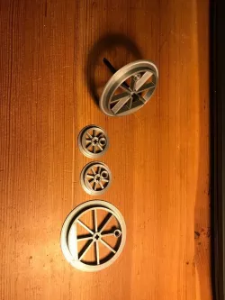 Parametric steam train wheel for Lego