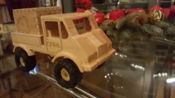 wooden toy car Unimog with box (CNC)