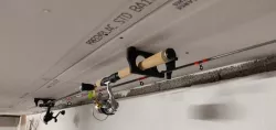 Ceiling fishing rod rack
